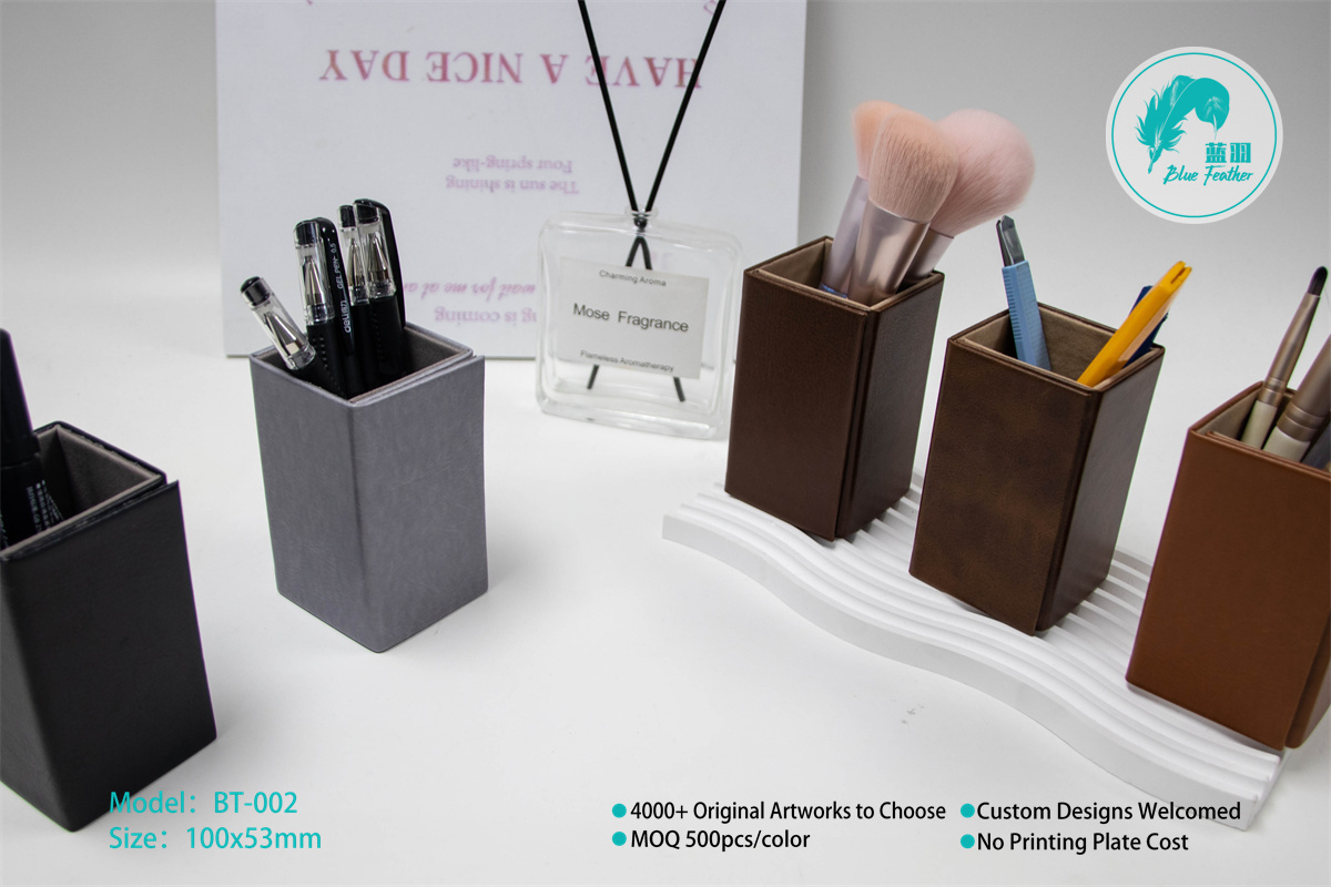 Elegant Vintage Pu Leather Desk Organizer for Office